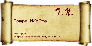 Tompa Nóra névjegykártya